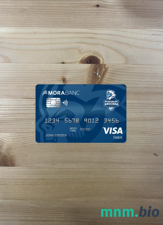 Andorra Morabank Visa obciążyć wygląd fotograficzny skan PSD + zdjęcie